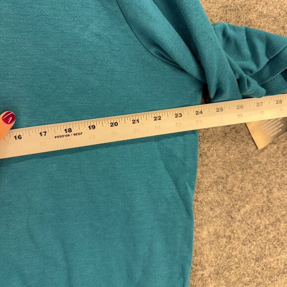 New Woman Within Polo Shirt Women L Large Blue Button Up Collared Short Sleeve - Picture 7 of 9